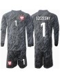 Polen Wojciech Szczesny #1 Målvakt Replika Borta Kläder Barn EM 2024 Långärmad (+ byxor)